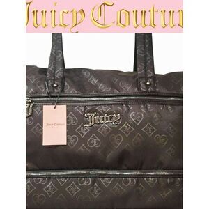 Juicy Couture To Go Monogram Weekender Tote Bag- Liquorice